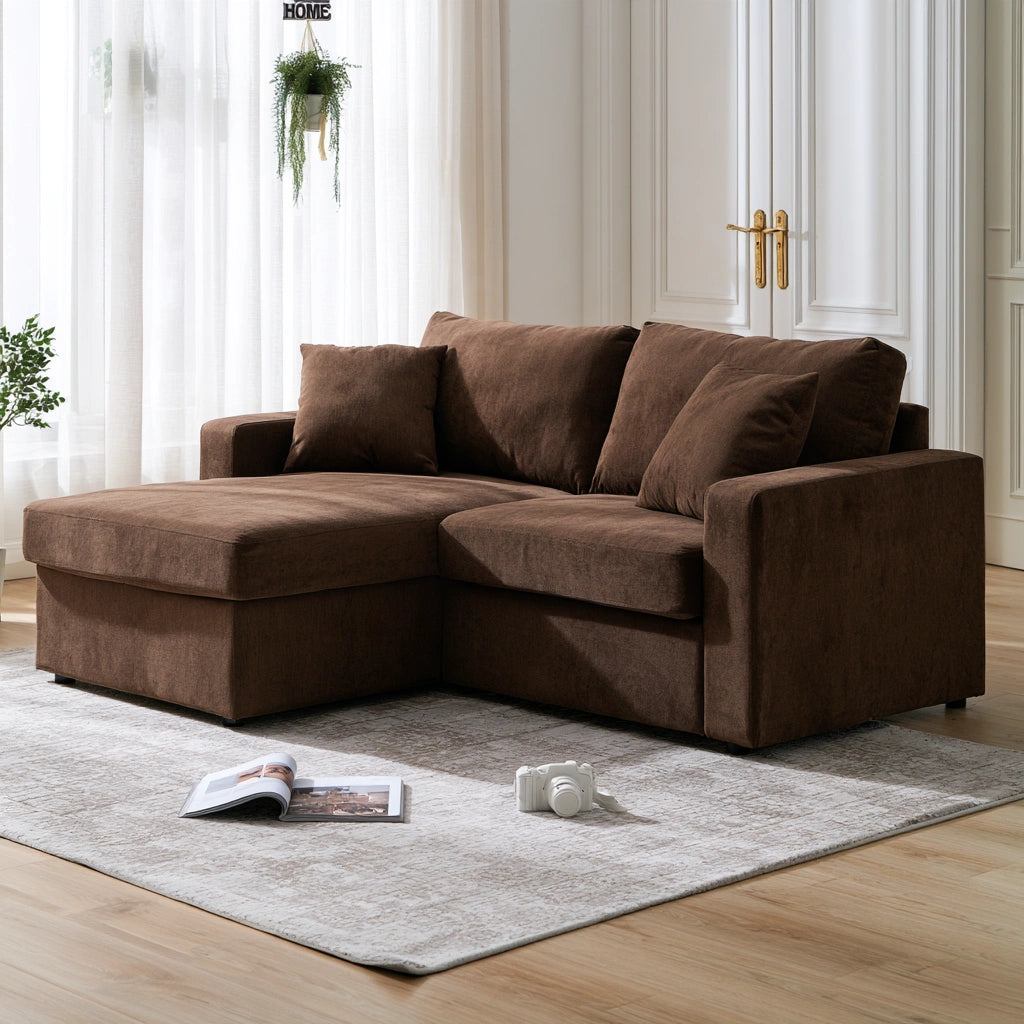 Modułowa sofa narożna, o nowoczesnej formie, kolor: brązowy